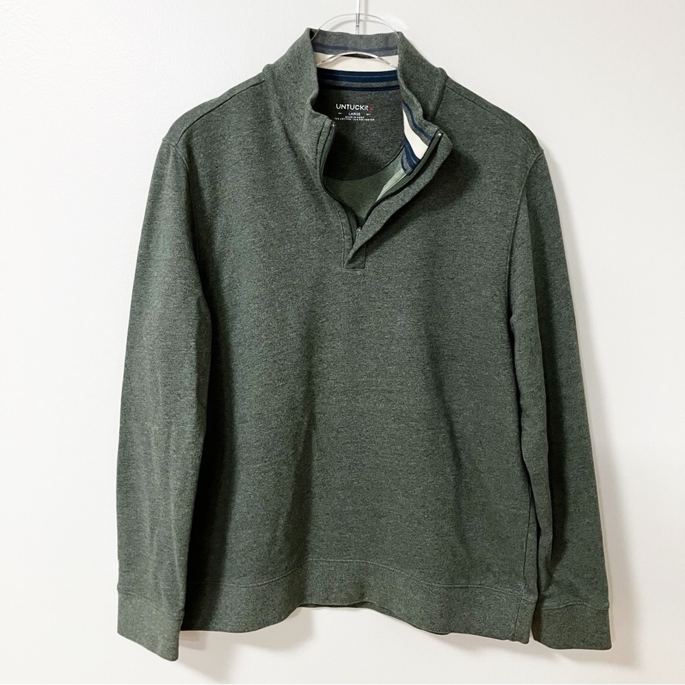 Untuckit | Green Zip Pullover L